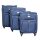 Beckum puhafalú bőrönd szett 3 részes szignál kék