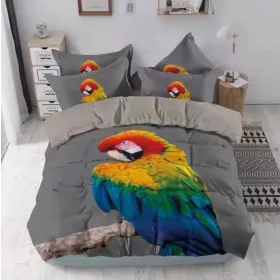   Kandikáló Papagáj 3 részes 3D Pamut Ágyneműhuzat garnitúra 140 x 200 cm
