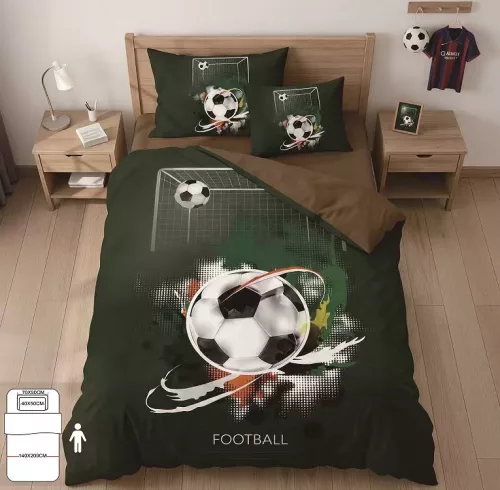 Davina Football 3D ágyneműhuzat 3 részes 140 x 200 cm
