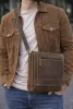 Ravello Line Corvanto olasz valódi bőr férfi oldaltáska barna
