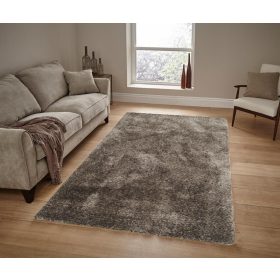 Trapani puha shaggy barna szőnyeg