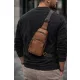 Ravello Line Montaro valódi olasz bőr férfi cross body táska barna