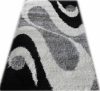 Trend Shaggy szőnyeg 125 x 200 cm Fehér Fekete Szürke