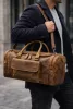 Ravello Line Pulse olasz valódi bőr férfi utazótáska barna