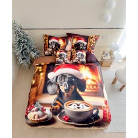   Hanna 3 részes Flanel Ágyneműhuzat 140 x 200 cm karácsonyi kutyus