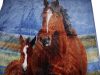 Ráró barna kék zöld lovas Pléd 150 x 200 cm