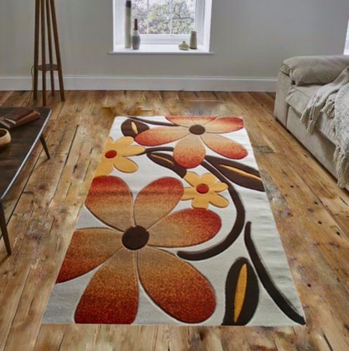 Margó virágmintás szőnyeg Narancs 250 x 350 cm