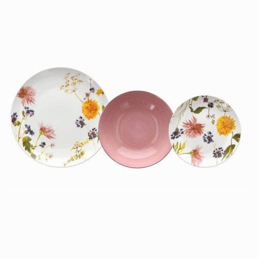 Barzo virágos porcelán étkészlet tányérkészlet 18 részes