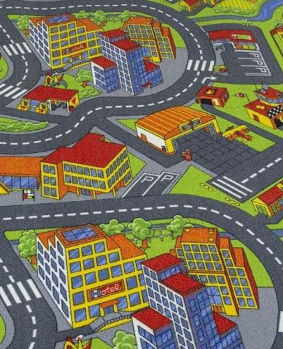 Carplay Autópályás Gyerek Padlószőnyeg 4 m széles