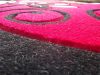 Shakira  Fekete Fehér Piros Nyírt Szőnyeg 200 x 300 cm