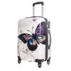 Detmold kemény közép bőrönd csajos, színes, pillangós