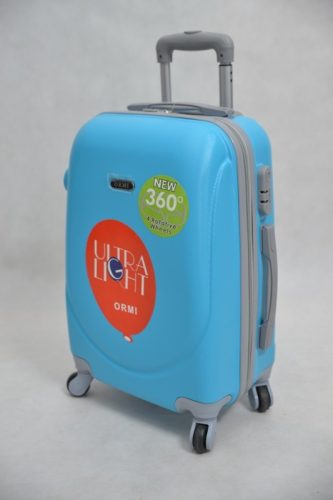 Amberg keményfedeles bőrönd kék M-es 62 cm