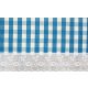 Ariana ovális asztalterítő kockás csipkés letörölhető kék fehér 132 x 178 cm