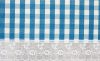 Ariana ovális asztalterítő kockás csipkés letörölhető kék fehér 152 x 228 cm