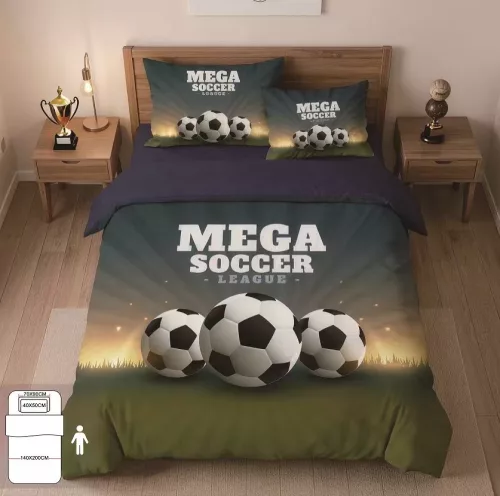 Aténa 3d ágyneműhuzat foci labda mintás 140 x 200 cm