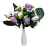 Bagod művirág élethű rózsacsokor 10 szálas lila