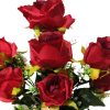 Baksa művirág élethű vörös rózsacsokor 10 szálas
