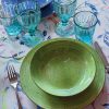 Moderno színes porcelán étkészlet tányérkészlet 18 részes