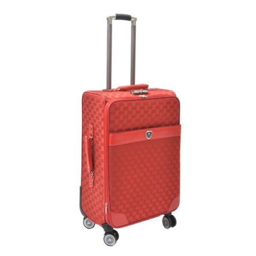 Peking piros bőrönd puhafalú spinner
