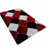 Nicol shaggy szőnyeg 125 x 200 cm piros fekete fehér
