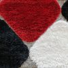 Nicol shaggy szőnyeg 250 x 350 cm piros fekete fehér