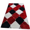 Nicol shaggy szőnyeg piros fekete fehér 80 x 150 cm