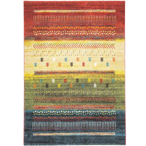 Anastázia bohém sávos szőnyeg narancssárga kék csíkos 80 x 150 cm