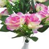 Csenger mű rózsa csokor 12 szálas élethű művirág rózsaszín cirkás