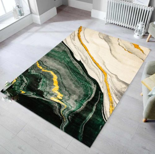 Balti Nyírt bézs zöld sárga Szőnyeg 80 x 150 cm