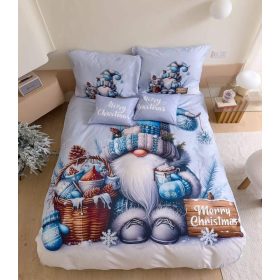   Leila ágyneműhuzat garnitúra  3 részes karácsonyi manós kék
