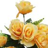 Derecske mű rózsa csokor 12 szálas élethű művirág sárga