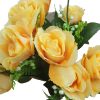 Derecske mű rózsa csokor 12 szálas élethű művirág sárga