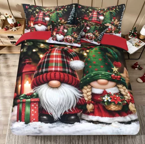 Ünnepi Manópár 3D 6 részes nagy paplanos ágynemű garnitúra 200 x 220 cm