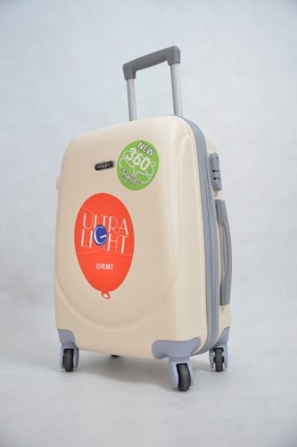 Elstra közepes ABS bőrönd 4 kerekű krém 3 méretben