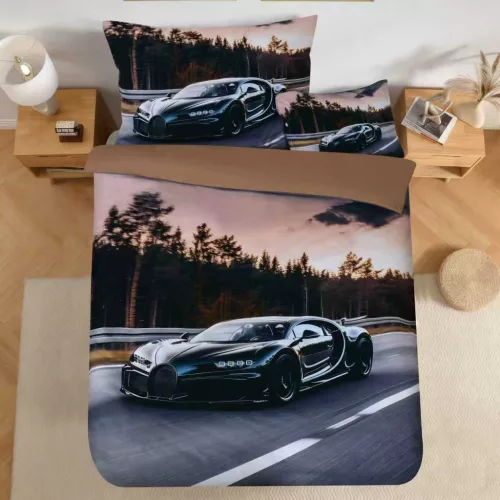 Sziszi 3D Sportkocsis Ágyneműhuzat 140 x 200 cm 3 részes pamut