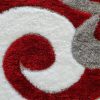 Gilky shaggy szőnyeg 250 x 350 cm virágmintás piros fehér szürke