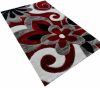 Gilky shaggy szőnyeg 80 x 150 cm virágmintás piros fehér szürke