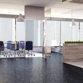   Glander tekercses vinyl padló ipari PVC antracit szürke 2 m 3 m és 4 m széles