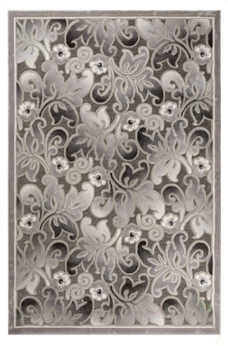 Gracie 3D virágmintás szőnyeg 125 x 200 cm szürke