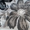 Ingrida Modern Szőnyeg Fekete Szürke Virágmintás 70 x 100 cm