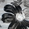 Ingrida Modern Szőnyeg Fekete Szürke Virágmintás 125 x 200 cm