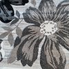 Ingrida Modern Szőnyeg Fekete Szürke Virágmintás 125 x 200 cm