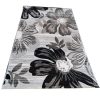 Ingrida Modern Szőnyeg Fekete Szürke Virágmintás 150 x 230 cm