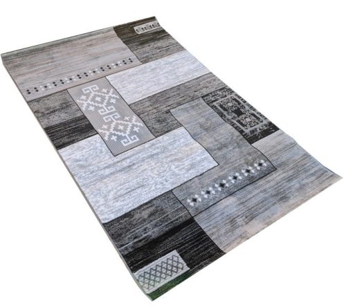Ivetta Modern Futószőnyeg 80 x 300 cm Szürke Fekete
