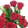 Kalocsa mű rózsa csokor 12 szálas élethű művirág vörös piros