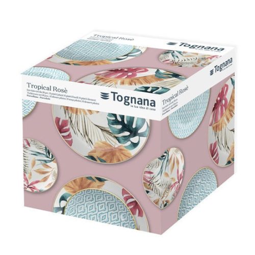 Leroux színes porcelán étkészlet 18 részes