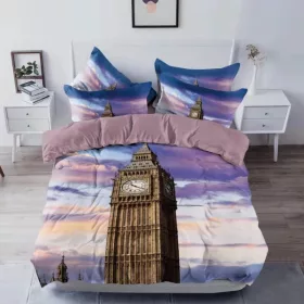   Lizinka 3 részes 3D London Big Ben Ágyneműhuzat pamut 140 x 200 cm