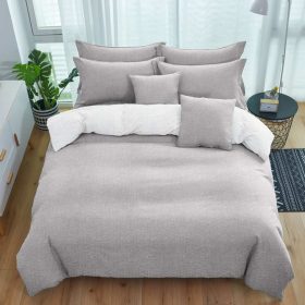   Melódia szürke fehér krepp ágyneműhuzat 3 részes 140 x 200 cm