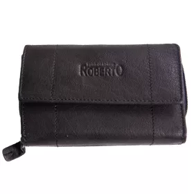Etin valódi bőr női pénztárca fekete RFID védelemmel
