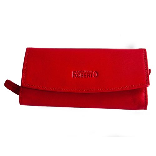 Glinde valódi bőr női pénztárca piros RFID védelemmel